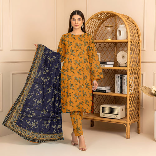 3 Piece - Printed Bana Dora Lawn Suit