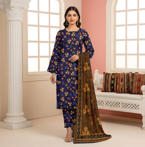 3 Piece - Printed Bana Dora Lawn Suit