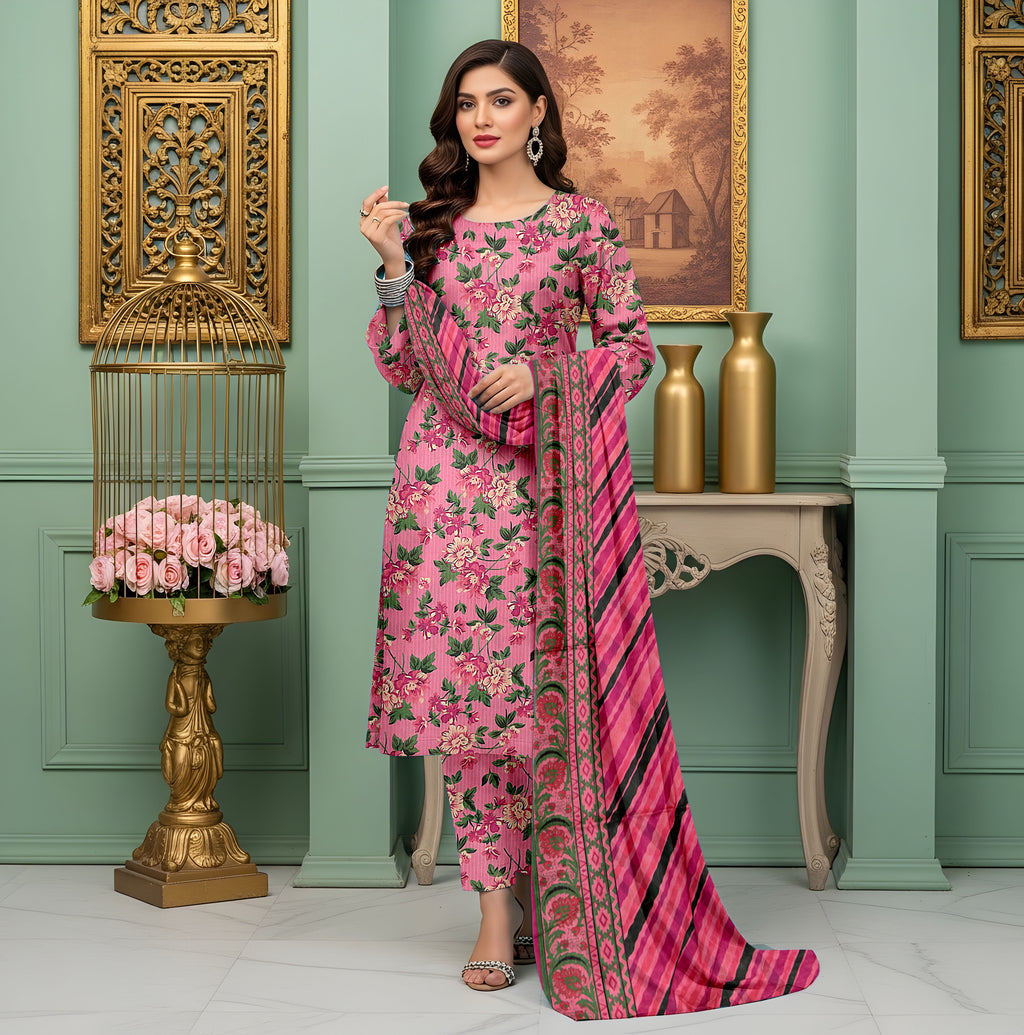 3 Piece - Printed Bana Dora Lawn Suit