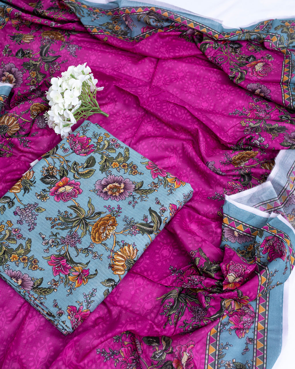 3 Piece - Printed Bana Dora Lawn Suit
