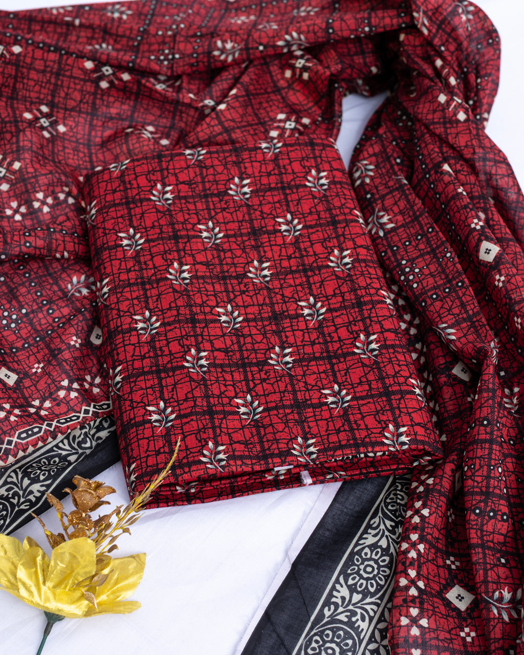 3 Piece - Printed Bana Dora Lawn Suit