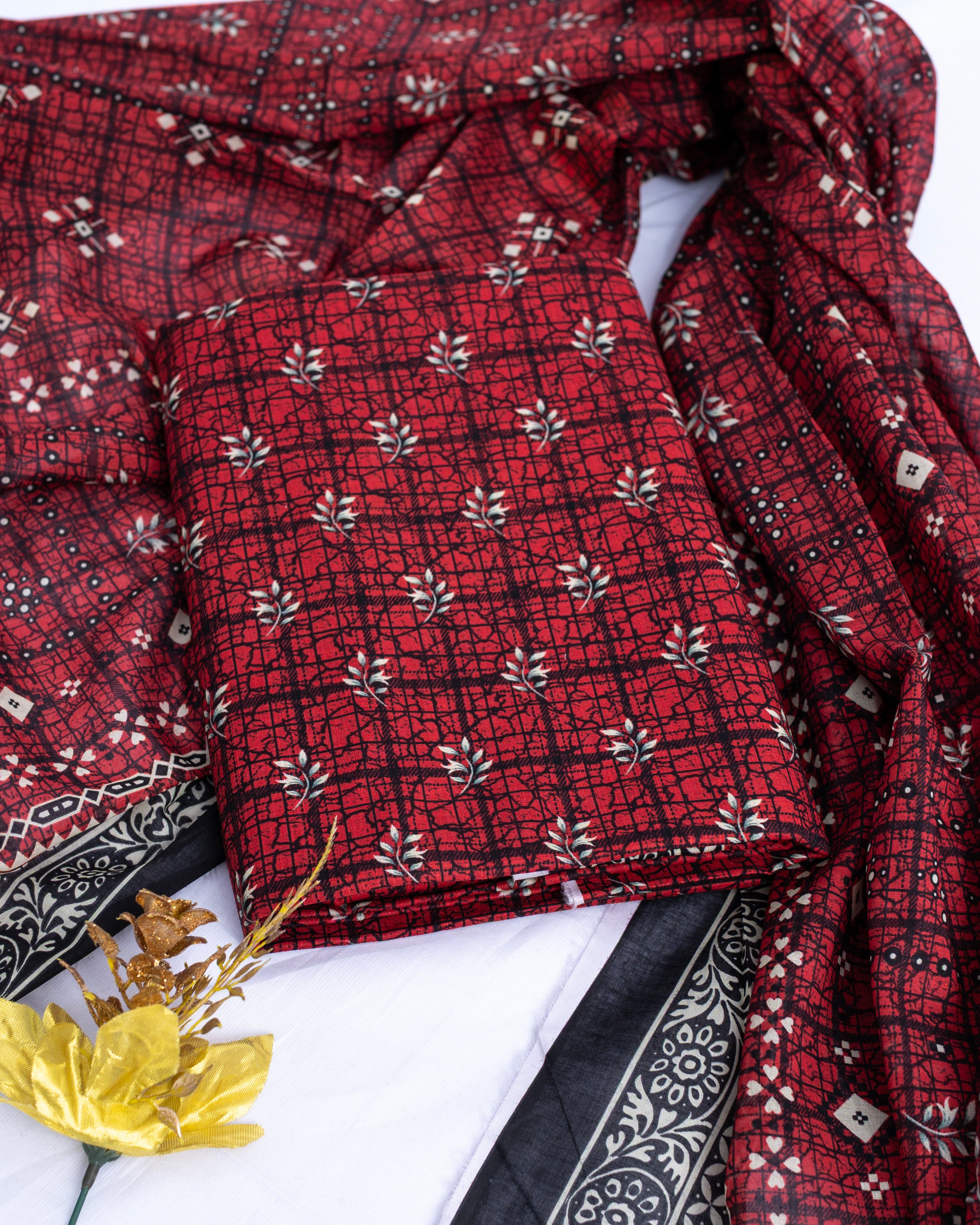 3 Piece - Printed Bana Dora Lawn Suit