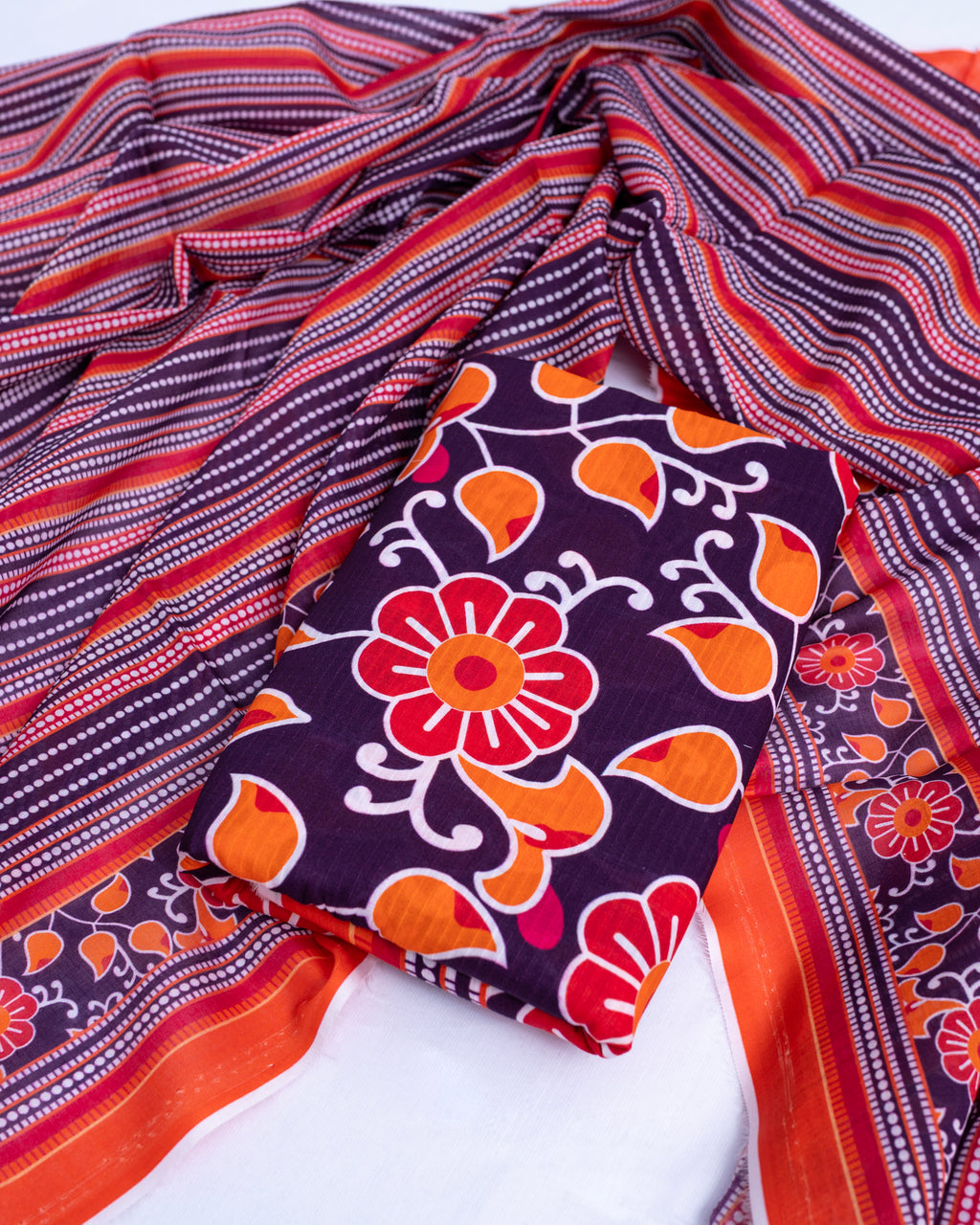 3 Piece - Printed Bana Dora Lawn Suit