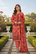 3 Piece - Printed Embroidered Lawn Suit