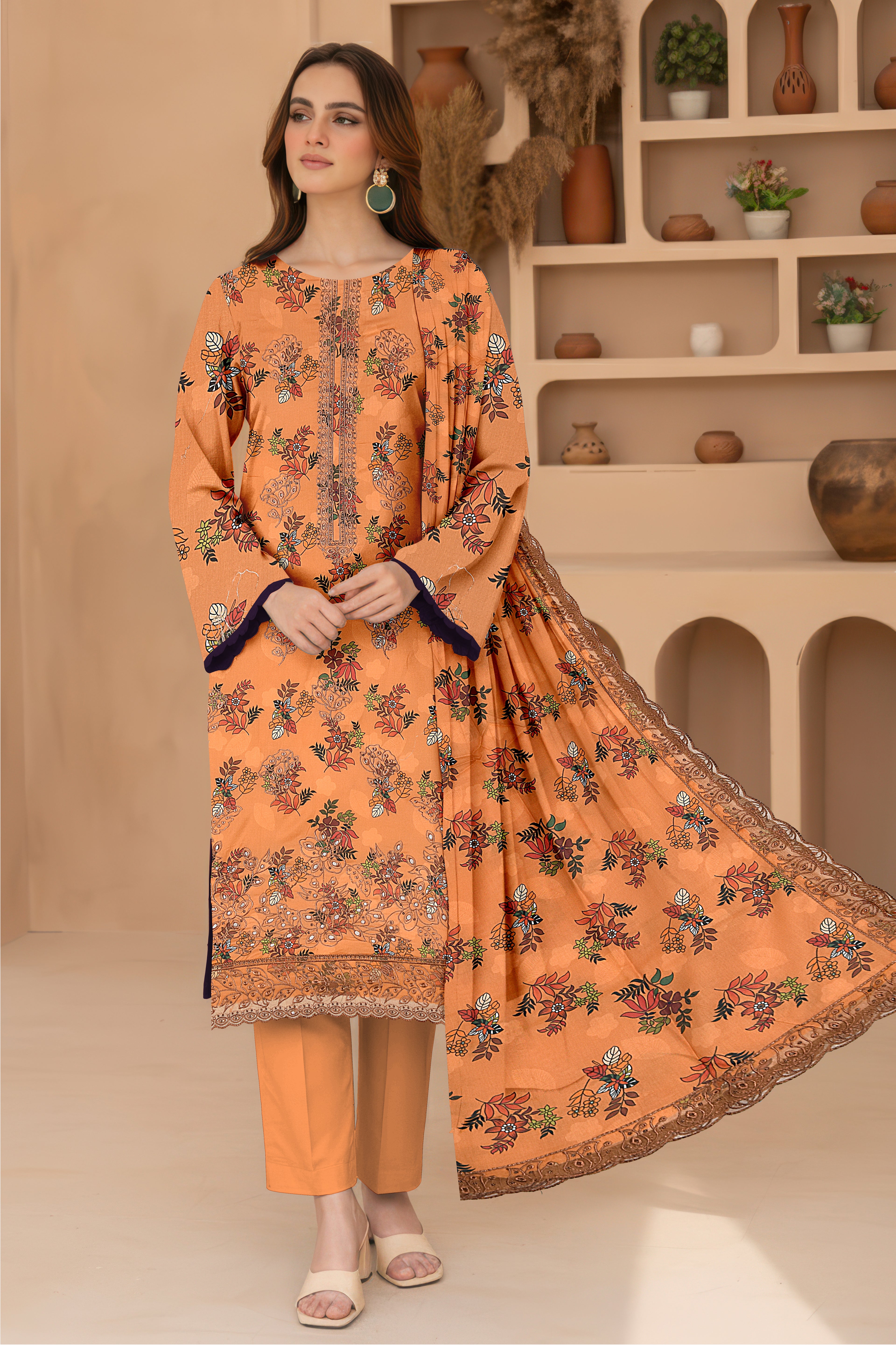 3 Piece - Printed Embroidered Lawn Suit