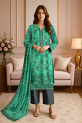 3 Piece - Printed Embroidered Lawn Suit